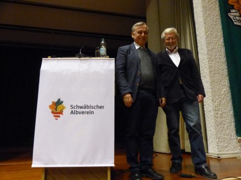 Albvereinspräsident Dr. Rauchfuß und Prof. Mezger