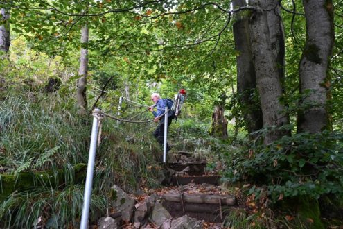 Der Wandertagswimpel auf dem Weg durch Thüringen. Foto: Schwäbischer Albverein